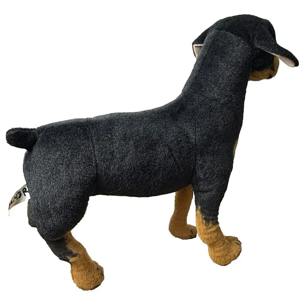 Rottweiler‎ Realistic Plush Black Brown Standing Dog Stuffed Animal Toy 20 x 17